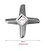 Generic Meat Grinder Blade, Steel Food Grinding Blade, Universal Steel Cross Shaped Professional Kitchen Mincers Cutter Part Knife Replacement (No. 32)