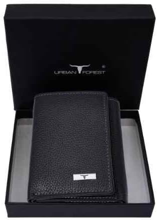 URBAN FOREST Travis Black Leather Wallet for Men