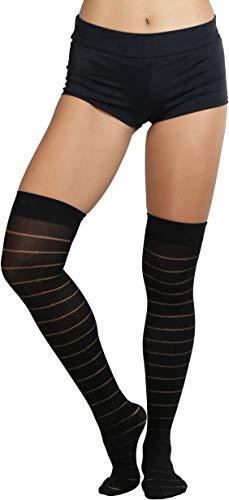 Image of ToBeInStyle Women's Nylon Thigh High Schoolgirl Opaque Stockings