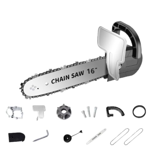 DYElite チェーンソースタンド 電動チェーンソーコンバーター 組み立てビデオ付き 11.5インチアングルグラインダー ハンドル付き 森林伐採、枝切り、木材 、竹 上級 (41cm,ブラケット + チェーン 3 本)