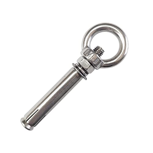 Image of Expansion Bolts Anchor Bolt 5 Pack M8*80mm 304 Stainless Steel Expansion Screws Bolts Eyes Ring Fastener Wall Concrete