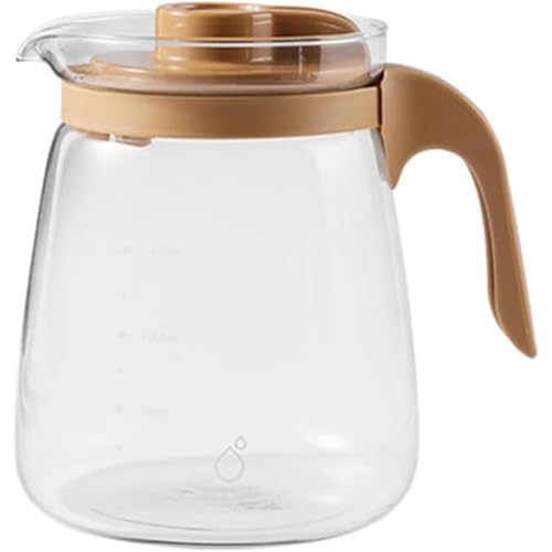 KQQK'コーヒーサーバー ドリップコーヒーサーバー 電子レンジ対応 目盛付き ガラス製ハンドル 持ち手 サイズ多い ステンレスフィルター コーヒー 珈琲 ハンドドリップ 耐熱ガラス製 電子レンジOK おしゃれ 喫茶店 カフ (1700ml)