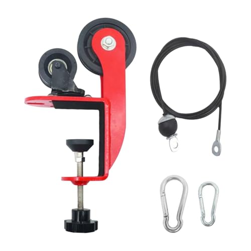 Hellery Table de avec Système de Poulies, Appareil D'entraînement des Poignets, Portable, pour Femmes et Hommes, Incluant Un Entraînement des, Rouge