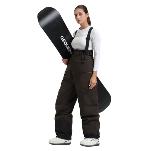 GSOU SNOW Womens Baggy Snowboard Pants Ski Bibs Snow Loose Overalls Waterproof Windproof Insulated Warm