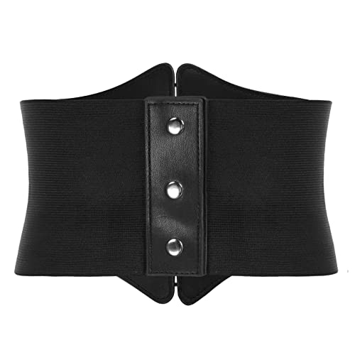 GRACE KARIN Women Corset Belt Elastic Gothic Wide Belt Vintage Faux Leather Belts for Halloween Steampunk Gothic2