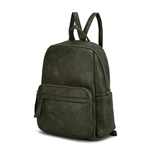 MKF Collection Mochila feminina de couro vegano com alça superior para viagem da Mia K, Yolane Olive, G