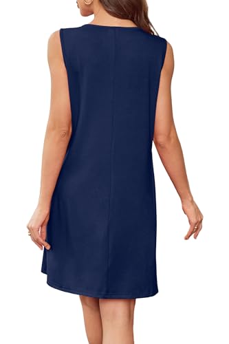 Image of BKRIVE Womens Lightweight Sleeveless Summer Dresses | Lace Yoke Neckline, Figure-Flattering for All Shapes - Ideal Beach Cover-Up & Hot-Weather Travel Essential