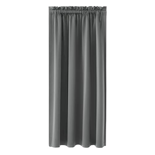 NAKIHOUSE Grey Blackout Curtains, Thermal Curtains 84 Inch Drop Slot Top Curtains