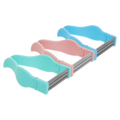 HOMSFOU Depiladora Facial Portátil de 3 Piezas para Mujeres, Herramienta Manual Hilo para Depilación de Labios y Vello Facial, Colores Azul, Rosa y Verde, Tamaño Pequeño, para Uso Diario