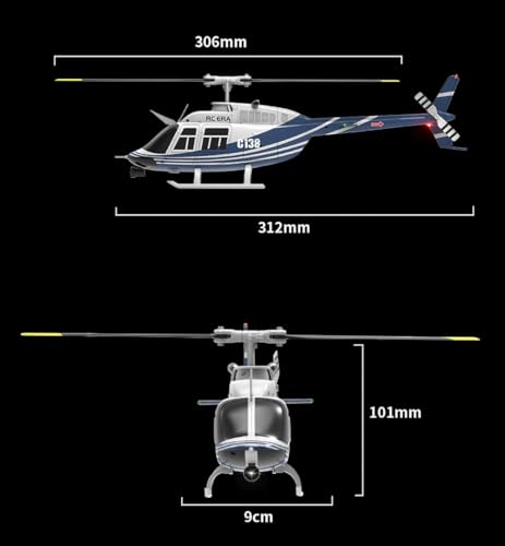 Image of FLYCOLOR C138 RC Helicopter 2.4G 6CH 6-Axis Gyro Altitude Hold 1 /33 Remote Control Plane Ready to Fly RTF(Blue-White)