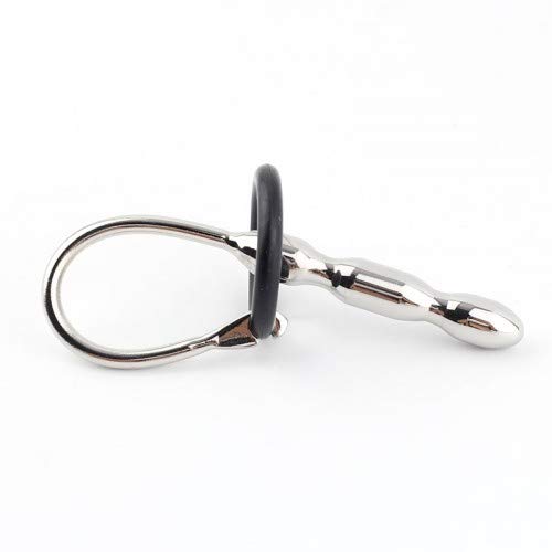 Dilatador uretral con anillo de glande para el pene, de acero inoxidable y metal