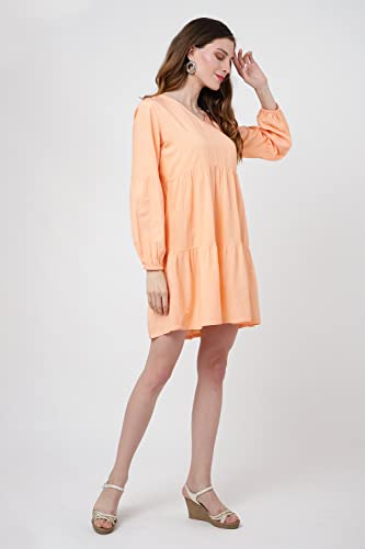 Image of V-Neck Dress with Lantern Sleeves by Miss Lavish London