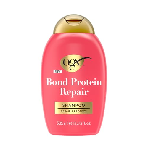 OGX Repair and Protect Bond Protein Repair Shampoo, 385 ml – versterkt en herstelt broos, droog of beschadigd haar met Lipi Pro Shield Technology en Dual Action Repair-technologie