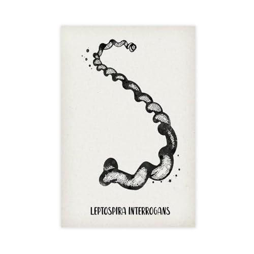 IQTFHGB Bacterial Types – Poster rétro sur toile de microbiologie pour décoration murale de salon, chambre à coucher 20 x 30 cm