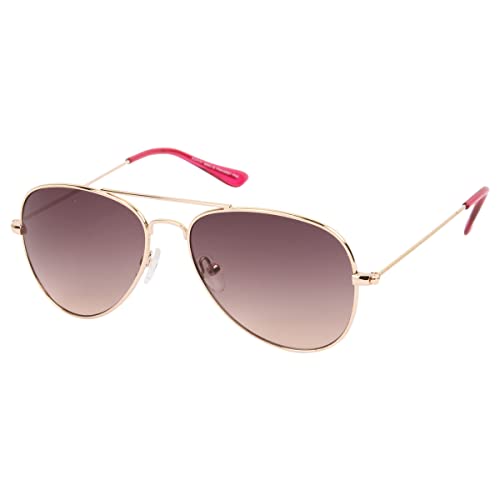 Image of Unisex UV Protected Aviator Shaped Full Rim Sunglasses With Assorted Colored Sunglasses Case, Frame - Plastic, Polycarbonate Lens