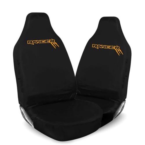 Tee AutoCare Fits Ford Ranger Heavy Duty Waterproof Black Front Car Seat Covers (1+1 Set) Universal Fit Durable & Easy to Clean (Orange)