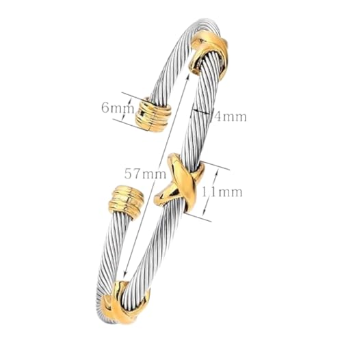 Multi Twisted Cable Wire Cross Bracelet For Women Men Classic Stainless Steel Fashion Stackable OPen Bangle Open Cuff Bangles Vintage Jewelry2