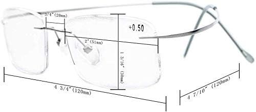 Eyekepper Titanium Rimless Orange Tinted Lenses Computer Reading Glasses Readers Men Women