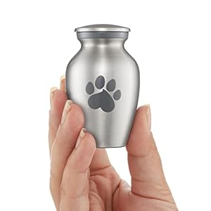 Reminded Pet Cremation Urns for Dog and Cat Ashes Memorial Paw Print Urn  Extra Small Keepsake Silver  Cucciolini Doodles Reminded pet cremation urns for dog and cat ashes memorial paw print urn  extra small keepsake silver   cucciolini doodles