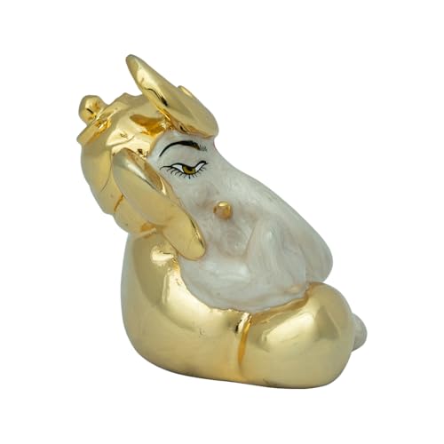 Image of Pearl White Chanda Ganesha Ganesh Ganpati Bappa Idol Statue murti for Car Dashboard, Home Decor, Office & Gifting | Height 2.5 Inch