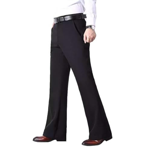 HAORUN Men Bell Bottom Flared Pants Formal Business Dress Trousers Stretch Slim Fit