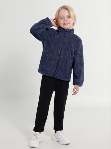 Kids Toddler Fleece Jackets Zip Up Stand Collar Coat Fuzzy Outerwear for Boys Girls Clothes 2T 3T 4T 5T 6T 7-8 Years4