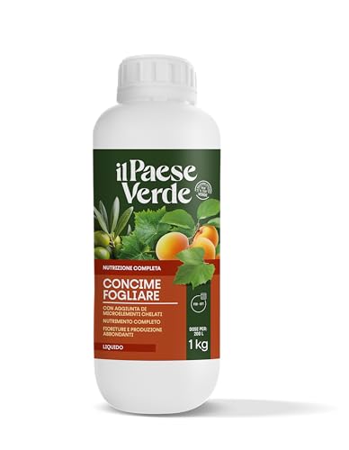 Concime Fogliare Il Paese Verde 1l. Concime liquido contenente tutti e tre i macronutrienti necessari alla vita delle piante. Con aggiunta di microelementi chelati.