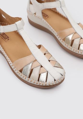 Pikolinos Para Mujer. W8K-0705C1 Sandalias De Piel Cadaques Blanco (39), 3 A 5Cm, Velcro, Casual - 2