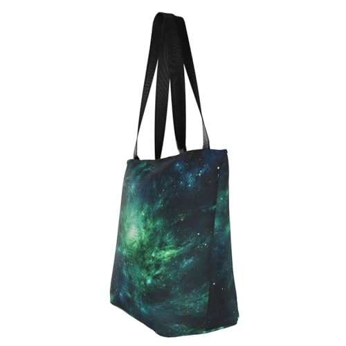 Galaxy Green Print Comfortable Shoulder Bag Summer HandbagTravel Beach Work Daily Use Versatile Carry4