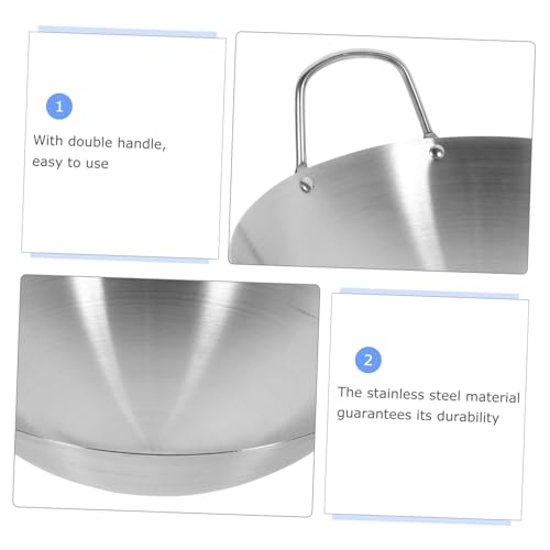 Wok de Acero Inoxidable BESTOYARD con Doble Asa miniatura 3