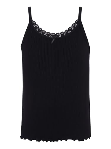 Jugaoge Kids Girls Sleeveless Lace Trim Spaghetti Strap Camisole Vest Tank Tops Basic Ribbed Undershirts3