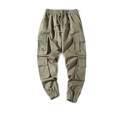 Pantalon cargo à cheville ajustée et coupe vintage japonais en toile de coton