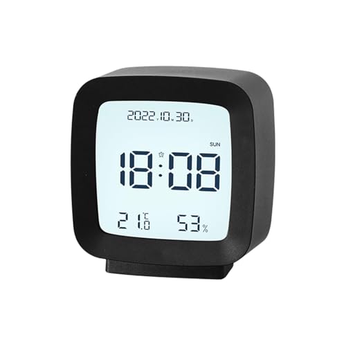 Reloj despertador resistente – Reloj LED compacto | Relojes de noche con control de voz, relojes que funcionan con pilas para pantalla de dormitorio, reloj portátil, alarma digital para decoración de