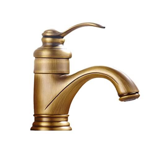 Robinet de salle de bain antique monotrou haut pour lavabo rétro chic