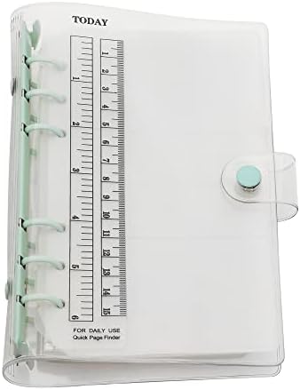 A6 A5 6-Holes Colorful PVC Cover Round Ring View Binder with Snap Button Closure File Folder (Black Rain, A6 Mini Set)
