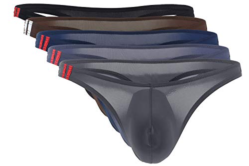 AIEOE 5er Pack Herren Slips G-String Ministring Männer Tanga Sexy Unterhose Mini Shorts 5B Größe L Cover