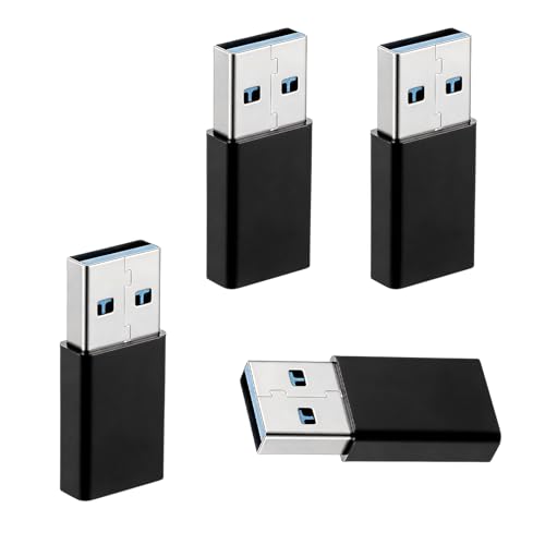 Xthrotsenk 4 PCS USB B to USB C Adapter Female USB-C Adapter to USB-B Male for Charger Connections Wall Plugs Most Phone Types (Black)
