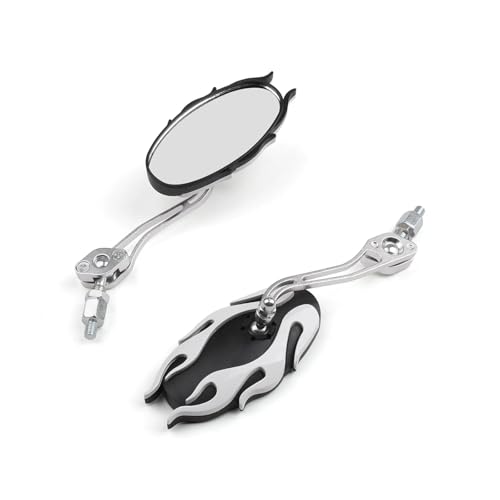 Rétroviseurs moto universels rétroviseur 8mm 10mm blanc de guidon - 2
