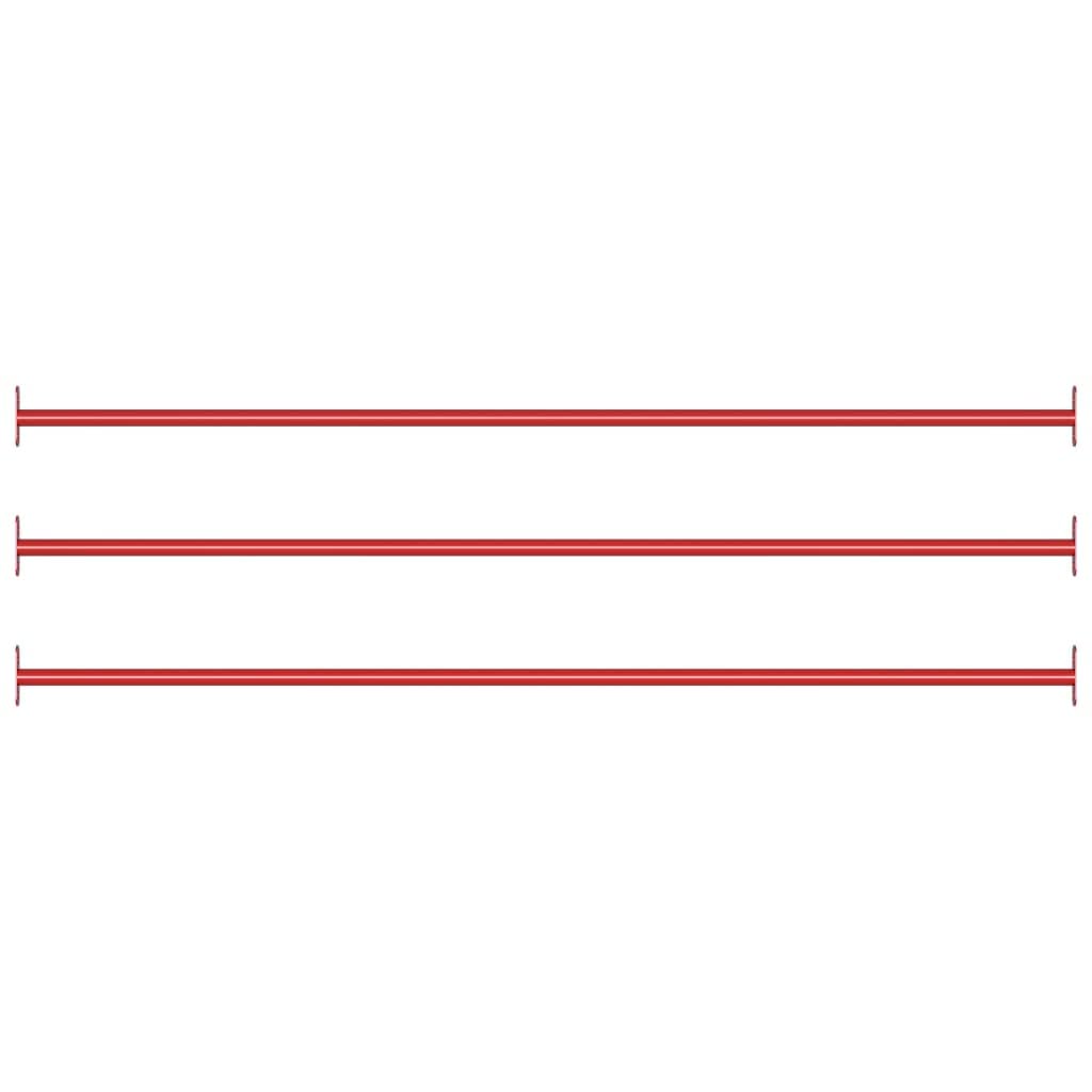 vidaXL 3x Turnstange Reckstange Klimmzugstange Kletterstange Stange Turnreck Metallreck Gymnastik Turnstangen Kinder 125cm Stahl Rot