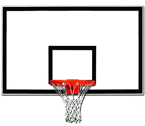 Lightweight Full Sized Fiberglass Basketball Backboard with Black Target & Border 42” x 72” Rectangular Fiberglass Backboard with Black Target & Border