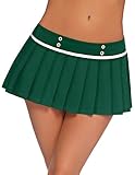 Avidlove Mini Plissee Röcke für Damen Mini Plissee Rock Dessous Röcke Grün XL