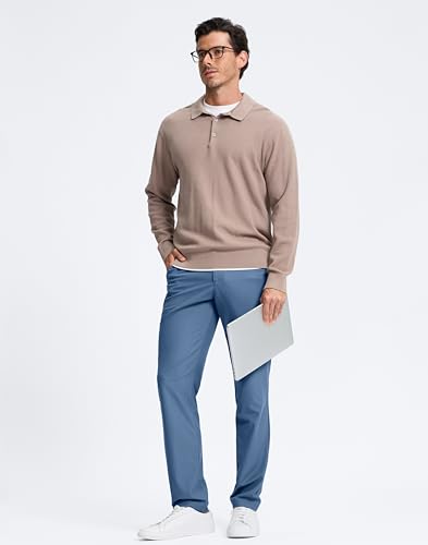 Image of Pudolla Men's Golf Pants 30 inch /32 inch /34 inch Comfy Stretch Dress Work Pants Lightweight Quick Dry Casual Slacks Trousers with Pockets