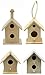Creative Hobbies® Mini 4 Inch Tall Birdhouse - Set of 4 Styles, Small Unfinished Wood Ready to Paint or Decorate