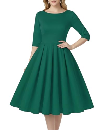 Image of MINTLIMIT Women's 1950s Retro Vintage Cocktail Party 3 /4 Sleeve Swing Dress