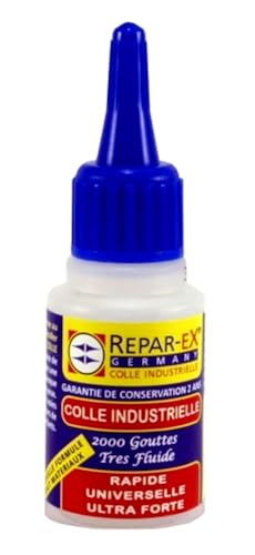Colle Professionnelle Repar-ex 20g – Colle Extra-Forte Tous Supports : Métal, Bois, Plastique, Verre, Céramique – Fixation Durable & Résistante à l’Humidité & Températures Extrêmes