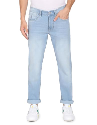 Image of U.S. POLO ASSN. Denim Jeans for Men - Slim Tapered Fit, Mens Jeans for Office & Regular Wear - 34, Light Blue