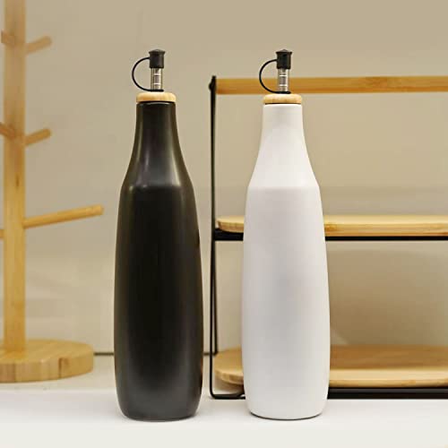 Neoflavie Olive Oil Dispenser Bottle, Large 16.5 Fl Oz Stoneware Ceramic Olive Oil Container With Cap For Evoo Or Vinegar | Prevent Oxidation | White… #TOP4