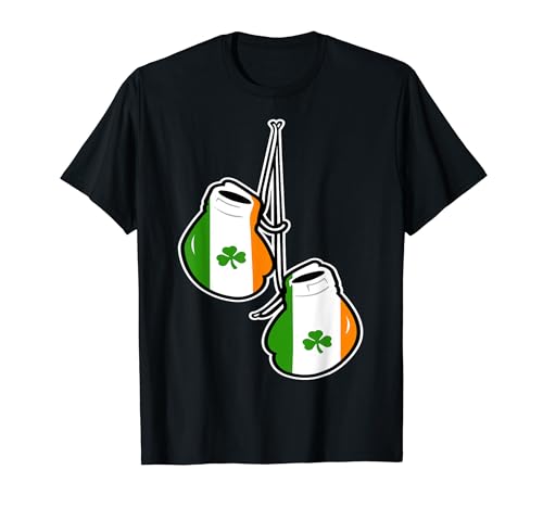 Ireland Flag Shamrock Irish boxing gloves t-shirt