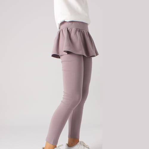 Girls Ruffle Leggings with Skirts School Uniform Pants for Kids 5-14 Years3