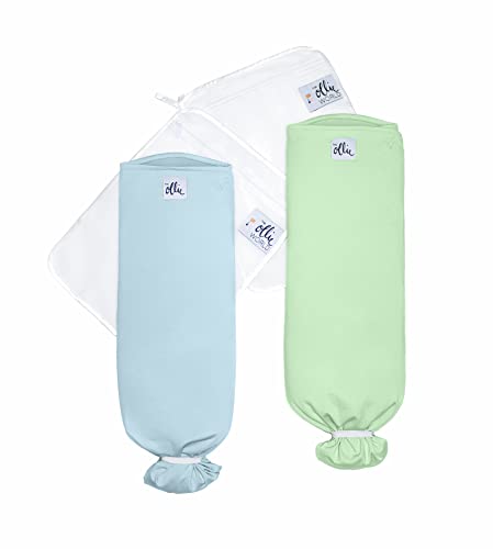 The Ollie Swaddle Bundle (Sky & Meadow) - Helps to Reduce The Moro (Startle) Reflex -Made from a Custom Designed Moisture-Wicking Material-No overheating-Size Adjustable for All Months of Babies